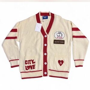 Aelfric Eden Cream and Red Cardigan